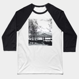 Bridge in Winter (B&W) Baseball T-Shirt